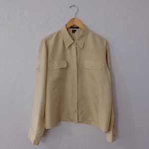 Ralph Lauren Silk Utility Button up Top Large
